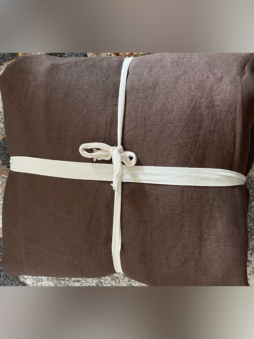 NWOT Quince European Linen 1 Piece Duvet Cover, Full/Queen (Espresso)